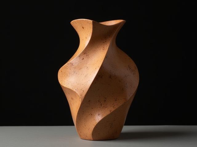Vase en bois tourné à la main, formes organiques, bois exotique